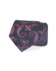 Italian Silk Tie Geometric Botanical Print