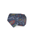 Italian Silk Tie Paisley Botanical Print