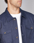 TWO TONE BRUSHED TWILL OVERSHIRT