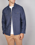 TWO TONE BRUSHED TWILL OVERSHIRT