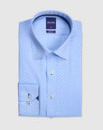 SPOT PRINT HERRINGBONE SLIM FIT SHIRT