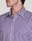 VARESE SATIN STRIPE SLIM FIT SHIRT