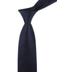 HERRINGBONE TEXTURED SOLID TIE - NAVY