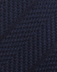 HERRINGBONE TEXTURED SOLID TIE - NAVY