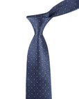 HERRINGBONE SPOT TIE - BLUE