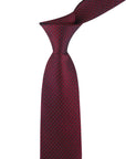 MICRO CHEVRON SEMI SOLID TIE - DEEP RED