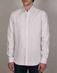 STRIPED WASHED LINEN SHIRT SLIM FIT