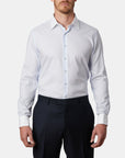 TOULON DOBBY WHITE TRIM SLIM FIT SHIRT