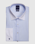 TOULON DOBBY WHITE TRIM SLIM FIT SHIRT