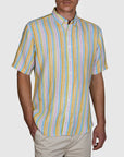 SAN MICHAELE LINEN STRIPE CLASSIC FIT SHIRT