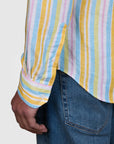 SAN MICHAELE LINEN STRIPE SLIM FIT SHIRT