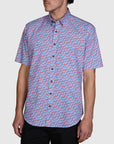 PALERMO POPLIN PRINT SLIM FIT SHIRT