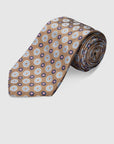 Italian Silk Tie Floral Circle Print