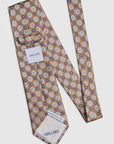 Italian Silk Tie Floral Circle Print