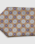 Italian Silk Tie Floral Circle Print