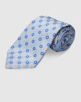 Italian Silk Tie Floral Circle Print