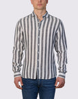 INCH LINEN STRIPE SLIM FIT SHIRT