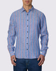 STRIE' PURE LINEN SLIM FIT SHIRT