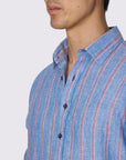 STRIE' PURE LINEN SLIM FIT SHIRT