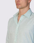 MELANGE MINNOWBONE LINEN BLEND SLIM FIT SHIRT
