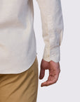 MELANGE MINNOWBONE LINEN BLEND SLIM FIT SHIRT
