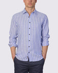 THE MED' DOBBY LINEN STRIPE SLIM FIT SHIRT