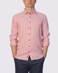 THE MED' DOBBY LINEN STRIPE SLIM FIT SHIRT
