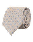 SMALL DAISY JACQUARD TIE - STONE/BLUE
