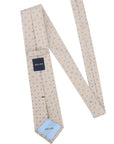 SMALL DAISY JACQUARD TIE - STONE/BLUE