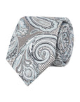 MELANGE PAISLEY JACQUARD TIE - AQUA/STONE