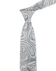 MELANGE PAISLEY JACQUARD TIE - AQUA/STONE