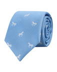 EQUINE JACQUARD TIE - CORNFLOWER