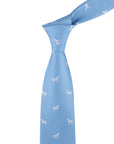 EQUINE JACQUARD TIE - CORNFLOWER