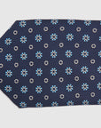 DAISY TWILL PRINT TIE - NAVY