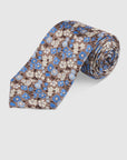 FIORI WATERCOLOUR PRINT TIE - CHOCOLATE