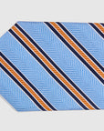 HERRINGBONE STRIPE TIE - SKY