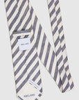 LINEN SILK FRESH STRIPE TIE - NAVY