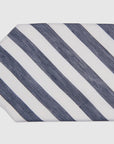 LINEN SILK FRESH STRIPE TIE - NAVY