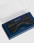 TEXTURED SILK BOW TIE - BLACK