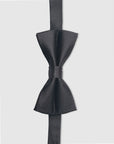 TEXTURED SILK BOW TIE - BLACK