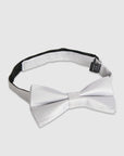 TEXTURED SILK BOW TIE - SILVER