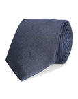 TEXTURED SILK FORMAL TIE - NAVY