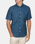 PURE LINEN SHIRT SLIM FIT SHORT SLEEVE