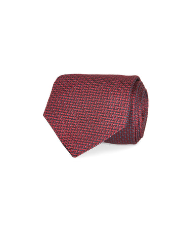 Italian Silk Tie Geometric Jacquard Print