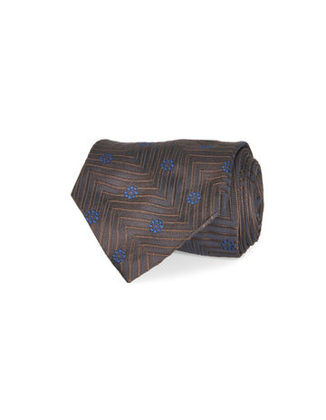 Italian Silk Tie Flower Spot Print