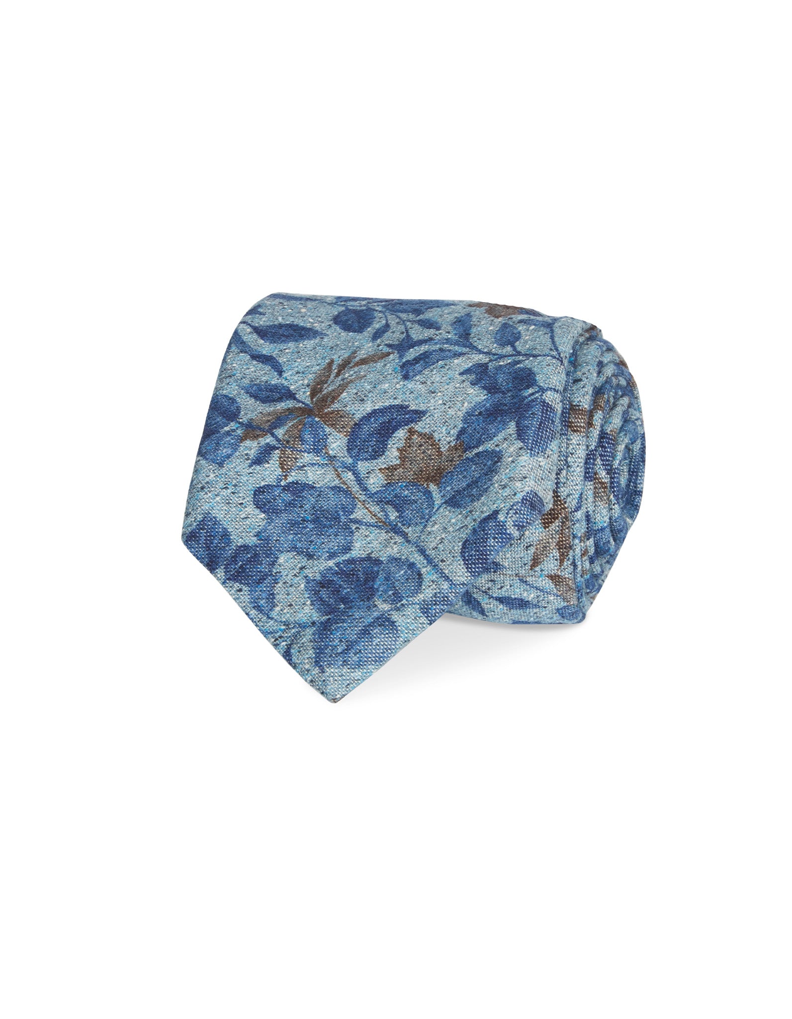Italian Cotton Silk Tie Blues-y Digital Print Silk