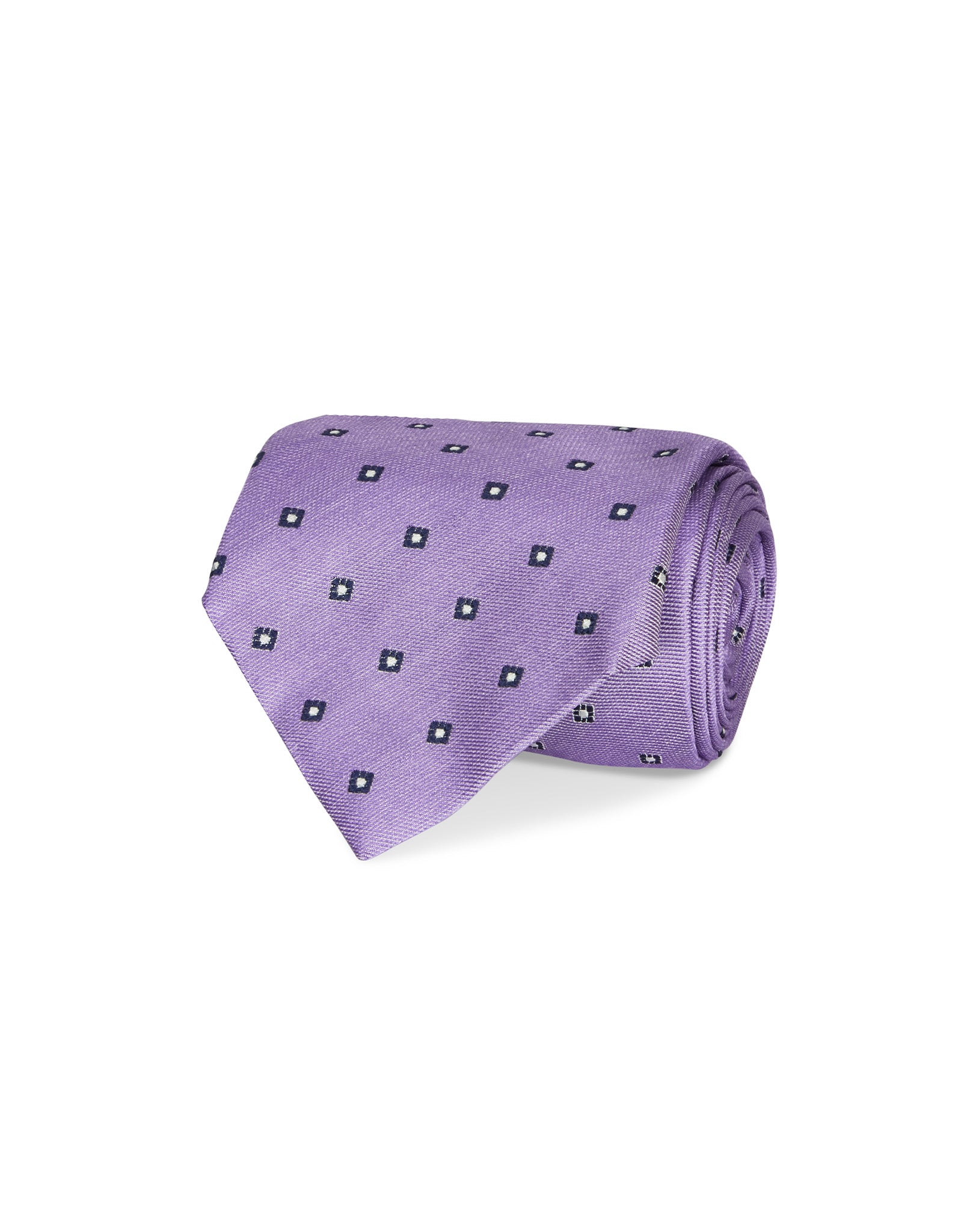 Italian Silk Tie Jacquard Geometric Print