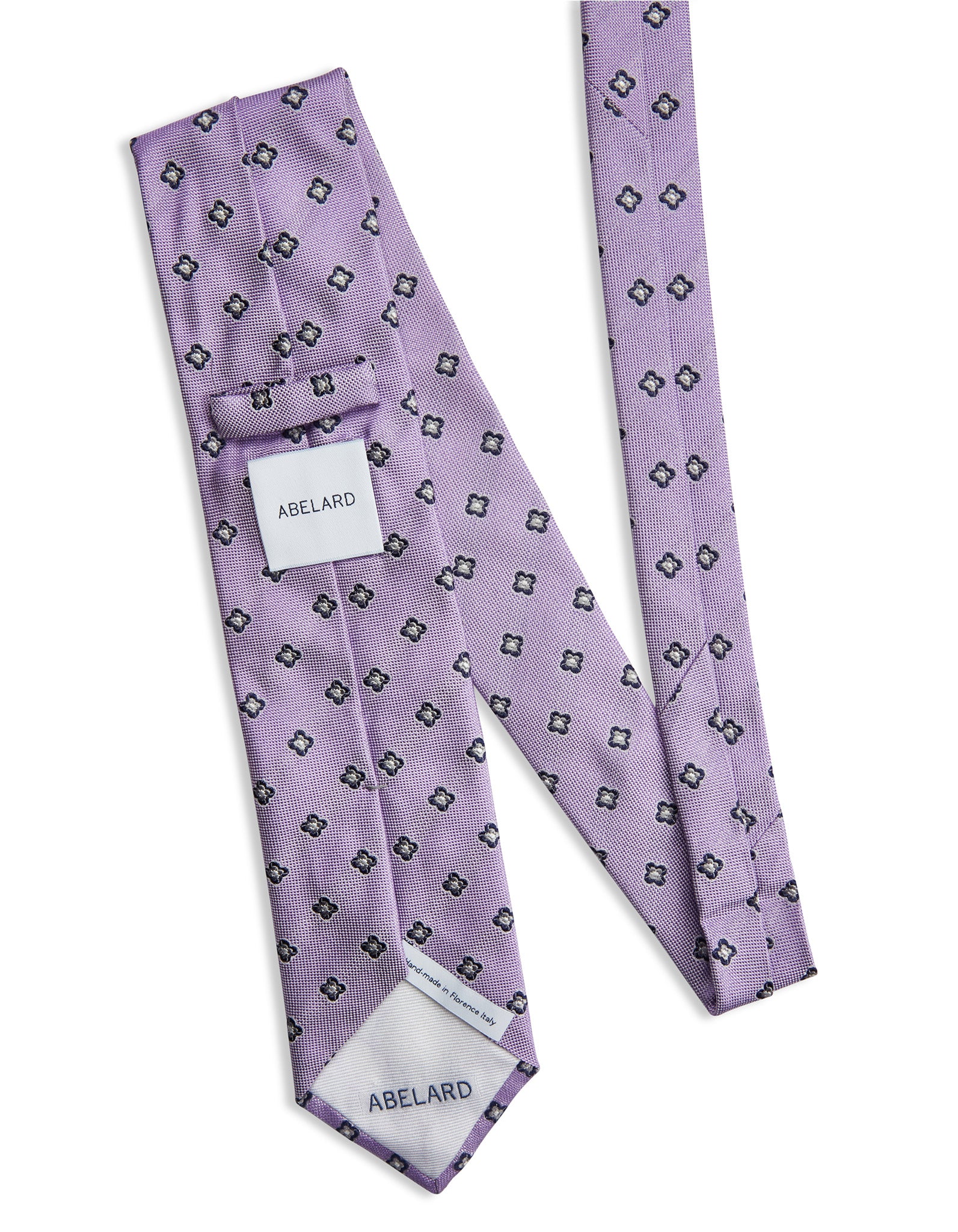 Italian Silk Tie Jacquard Geometric Print