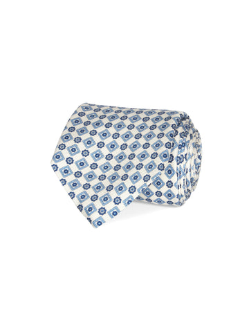 Italian Silk Tie Geometric Digital Print