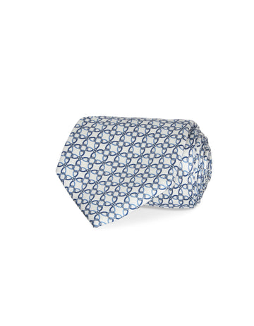 Italian Silk Tie Geometric Digital Print